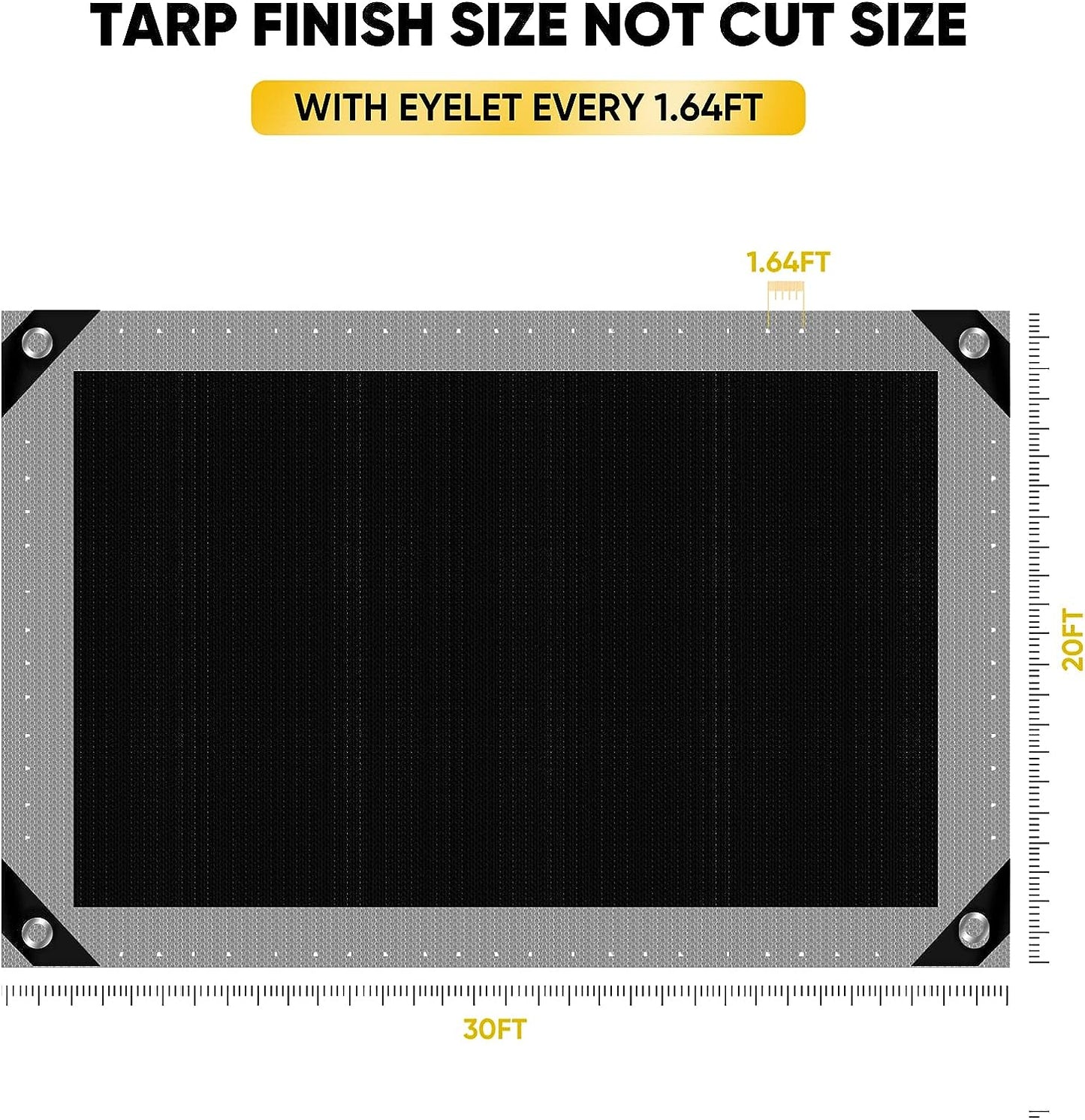 10Mil Heavy Duty Tarp Thick Silver&Black Plastic Large Tarpaulin Cover