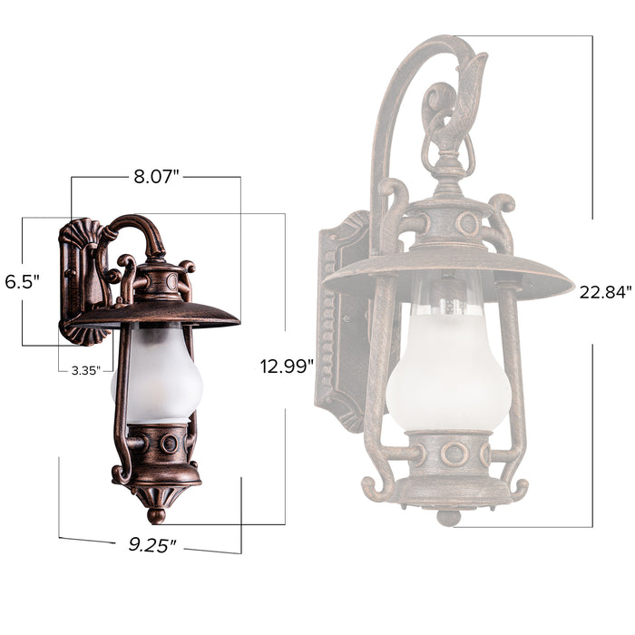 Small Rustic Lantern Outdoor Wall Sconce — GZBtech