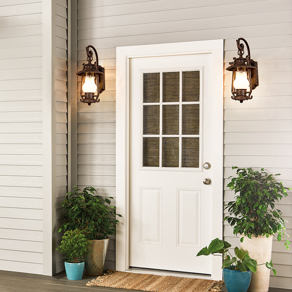 Big Rustic Lantern Bronze Outdoor Wall Sconce