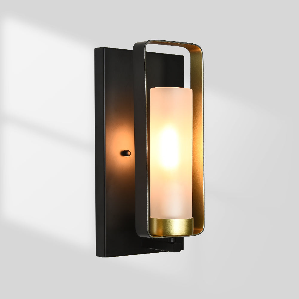 GZBTECH Black and Brass Wall Light Fixture